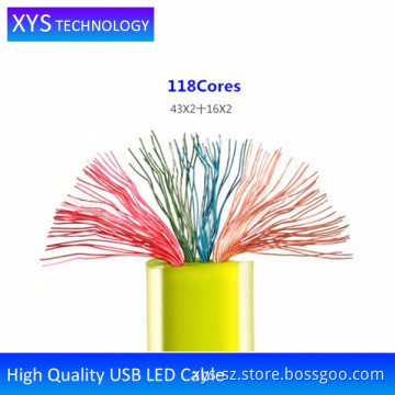 High Quality LED TPE Jelly Flat Type Micro USB Charging Cable, Popular USB Cable Charger/